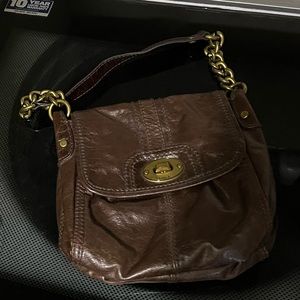 Fossil small handbag with brown leather